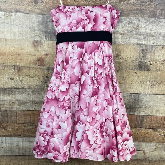 Maeve Savoy Flora Strapless Dress Full Tulle Skirt Pink Floral Size 2 - Picture 8 of 10